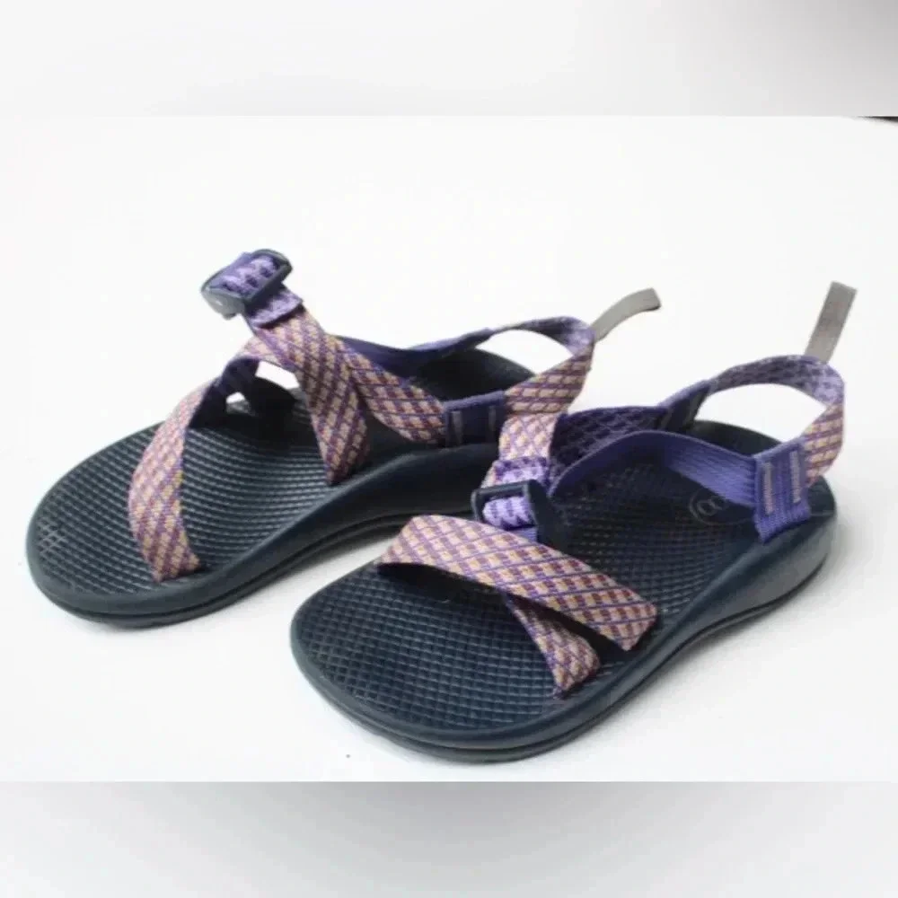 Chaco Kids Purple Patterned Strap Sandals